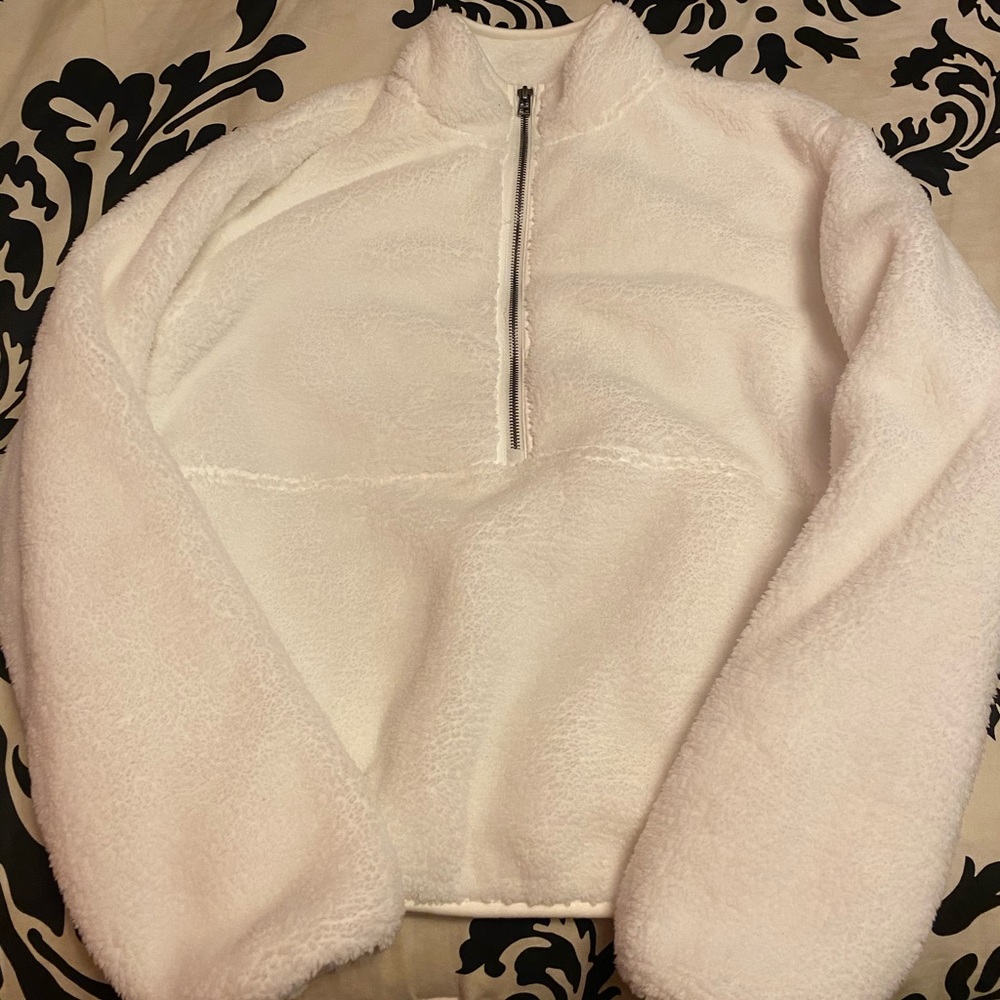 White Fleece Core Life Pullover